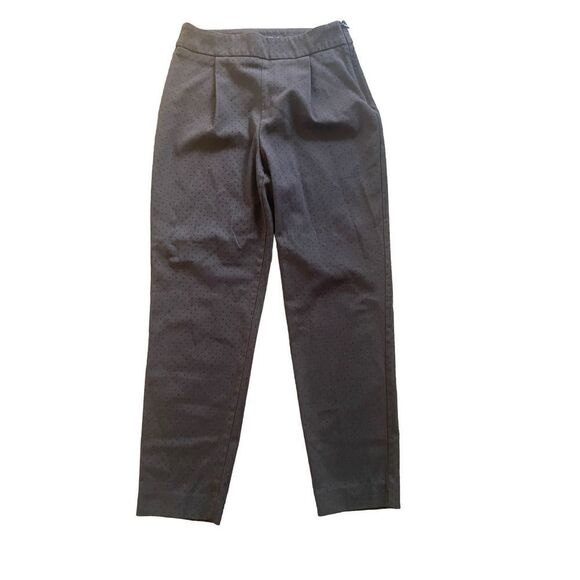 Zara dark brown Swiss dot straight leg trouser pants size XS - Picture 1 of 10